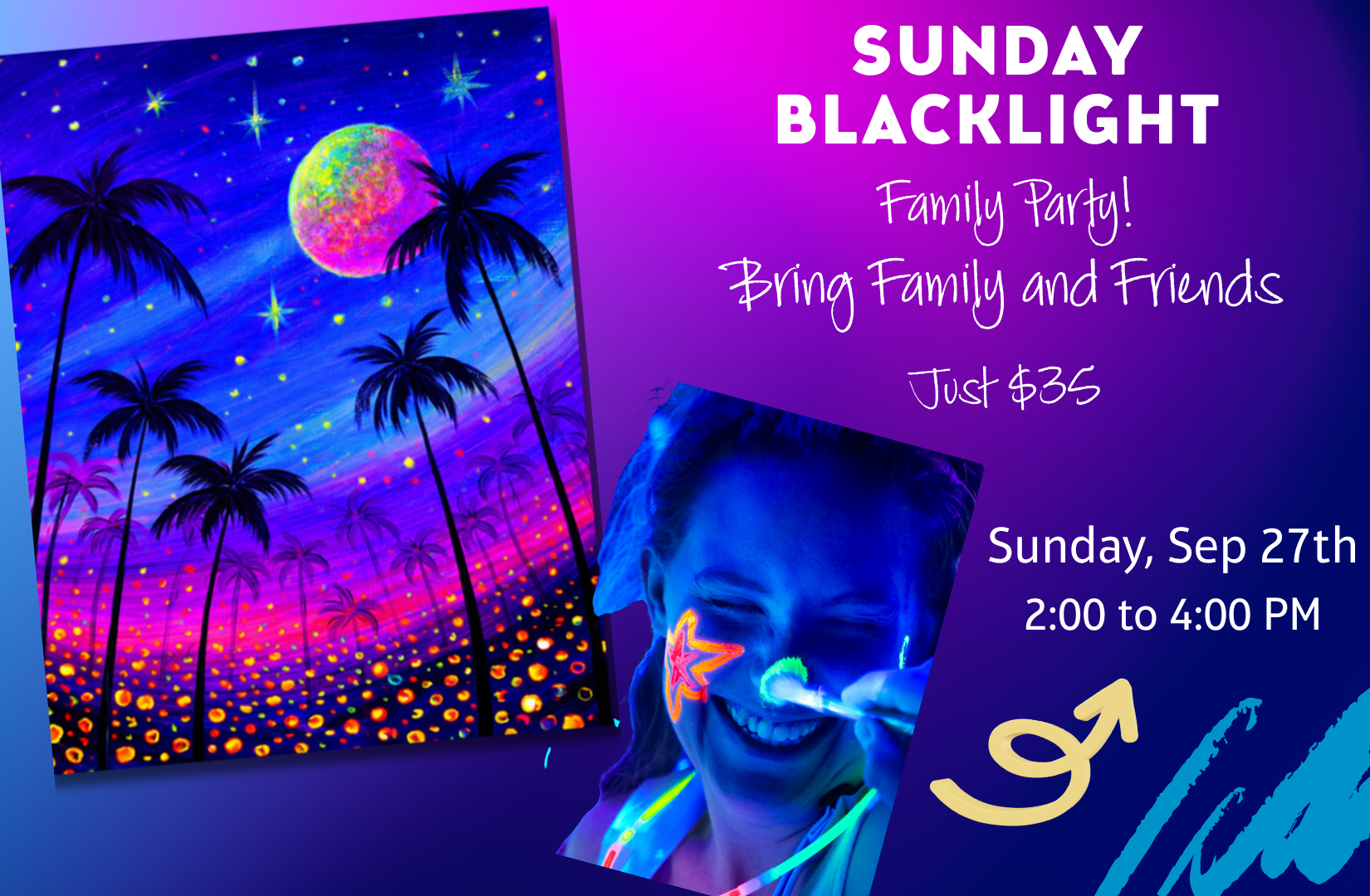 Blacklight Tropical Sunset